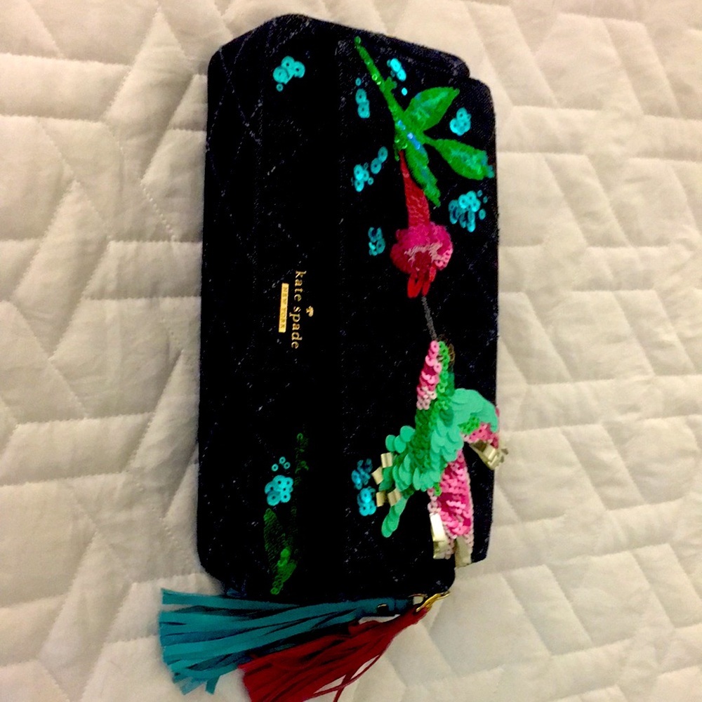 Kate Spade Black Shoulder Bag with Colorful Embellishments